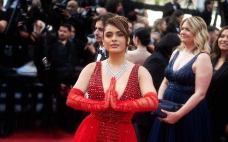 Neha Malik’s Bold Red Look Makes a Powerful Debut at 78th Cannes Film Festival